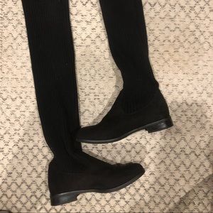 Knee high sweater boots